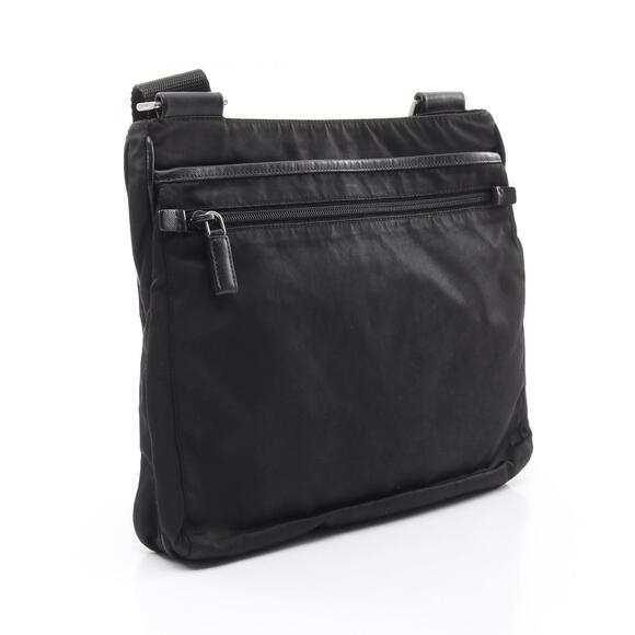 PRADA Shoulder Bag Nylon Saffiano Leather Black - Picture 2 of 5